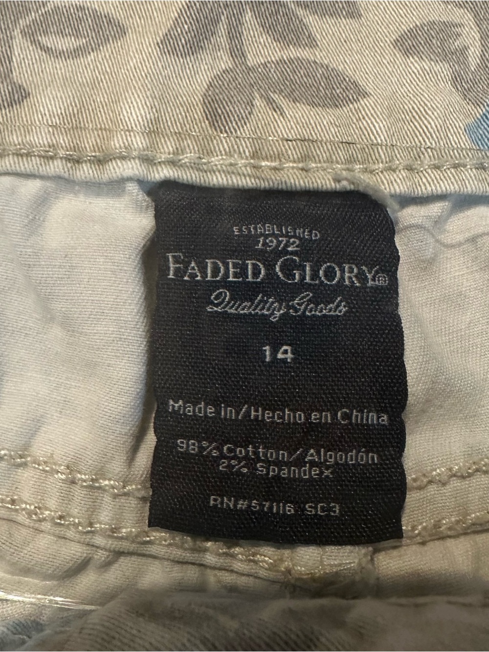 Y2K 2000’s blue floral shorts Sz 14 by faded glory - Picture 4 of 5